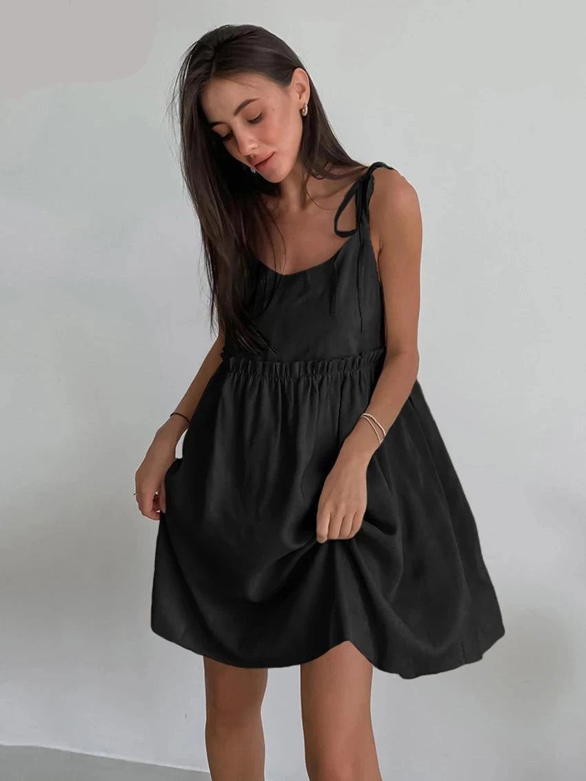 Vestido Mujer Corto Fino Fresco Playa