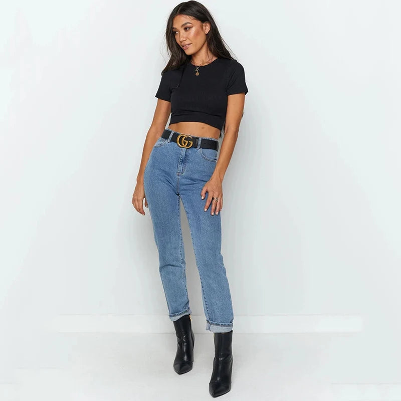 Camiseta Mujer Básica Corta Cómoda