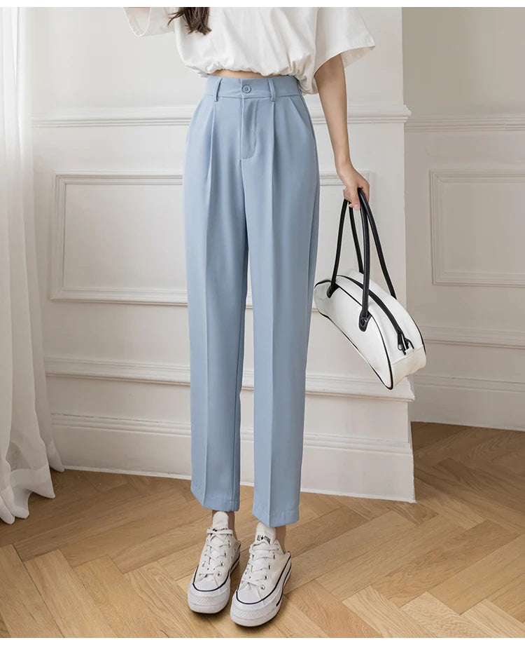 Women's Fashion Office Elastic Trousers