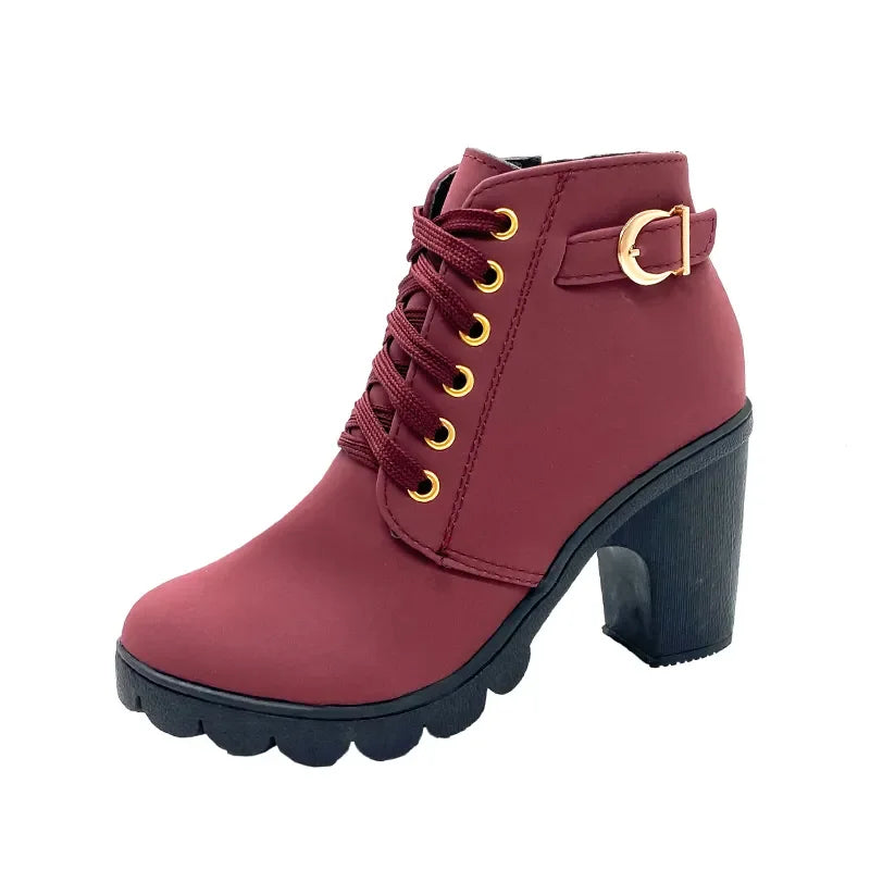 Botas Mujer Hebilla Taco Primavera
