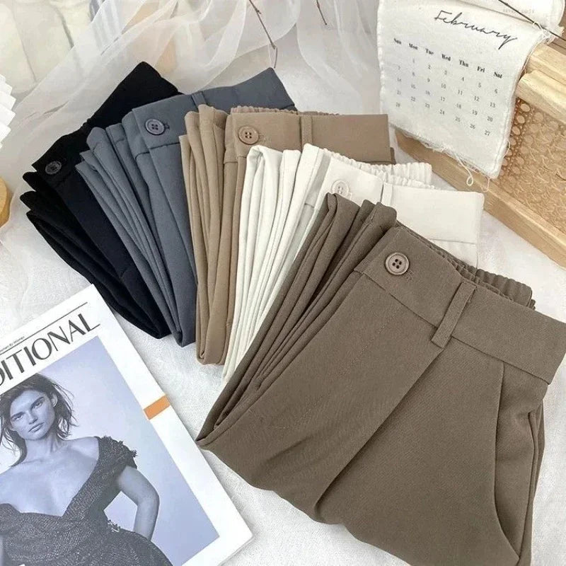 Women's Fashion Office Elastic Trousers