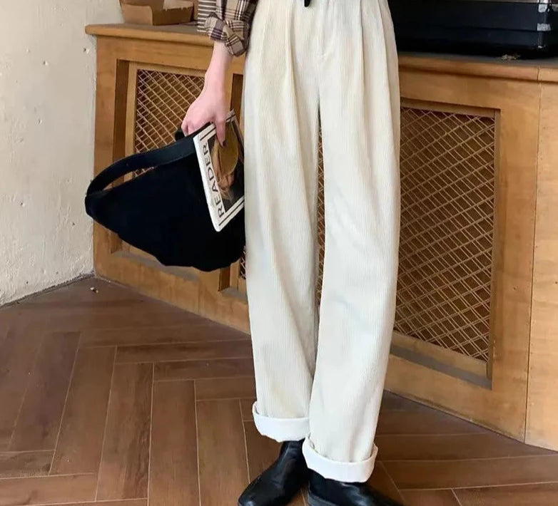 Women's High Waist Corduroy Pants