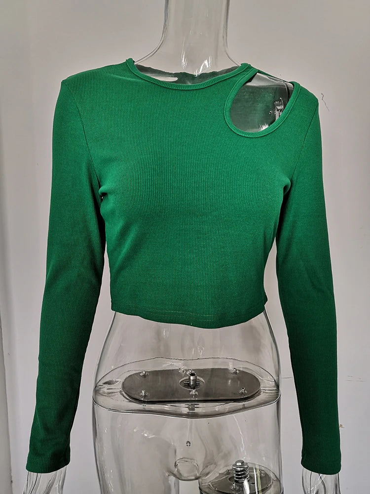 Camiseta Estilo Recortada Lisa Casual