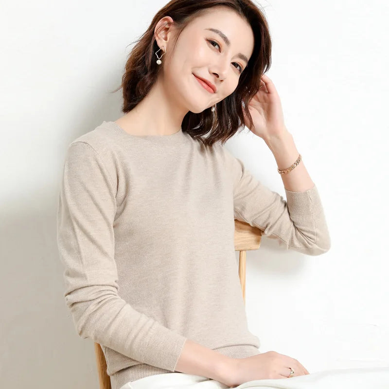 Suéter Mujer Cuello Redondo Cálido Casual