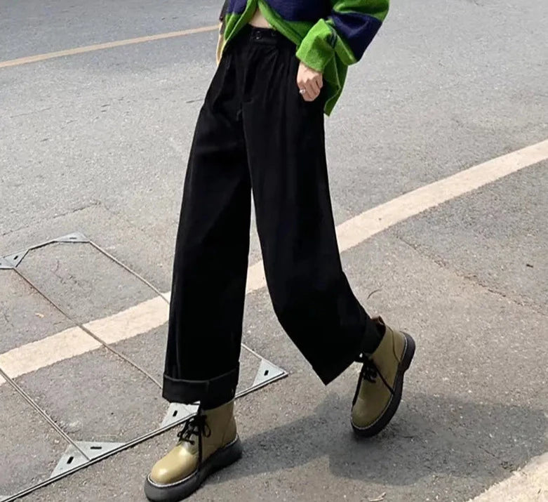 Women's High Waist Corduroy Pants