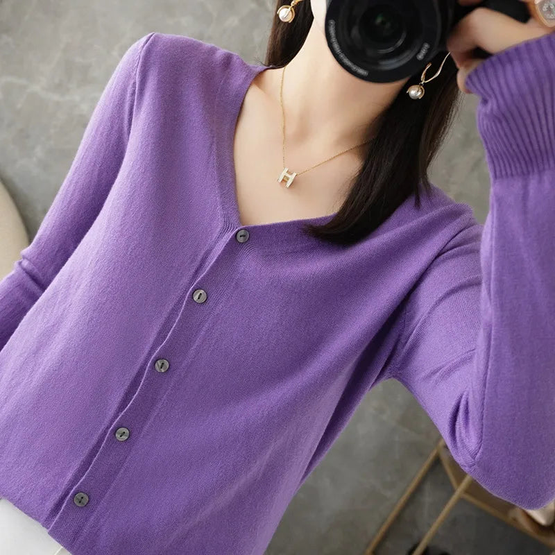 Damen-Cardigan, warm, modisch, einfarbig