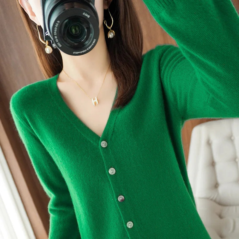 Damen-Cardigan, warm, modisch, einfarbig