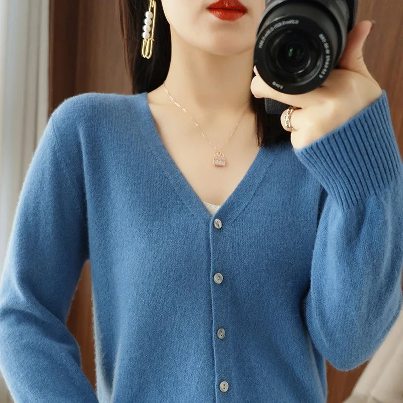 Damen-Cardigan, warm, modisch, einfarbig