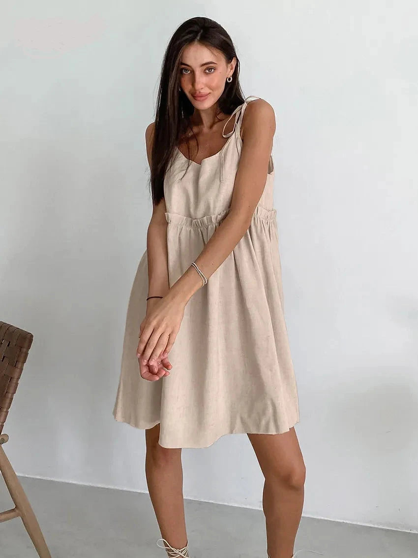 Vestido Mujer Corto Fino Fresco Playa