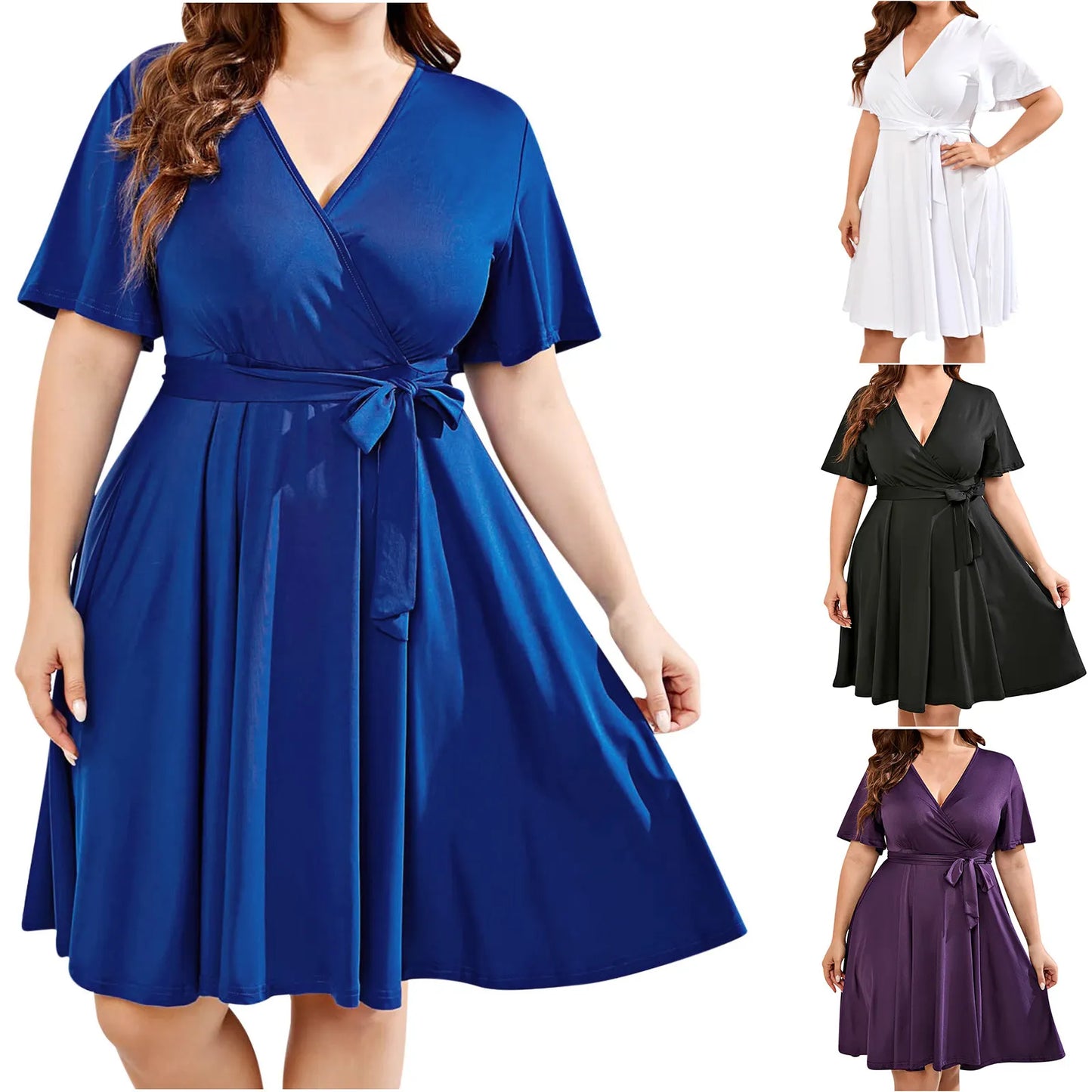 Vestido Mujer Elegante Verano Cinturon