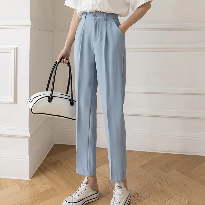 Women's Fashion Office Elastic Trousers