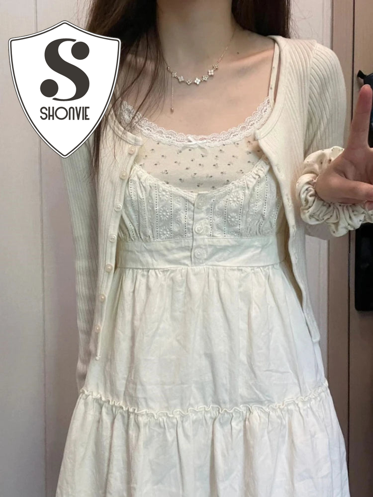 Vestido Casual Mujer Vintage Bordados