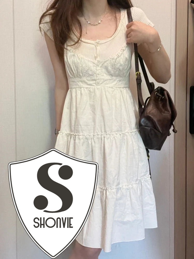 Vestido Casual Mujer Vintage Bordados