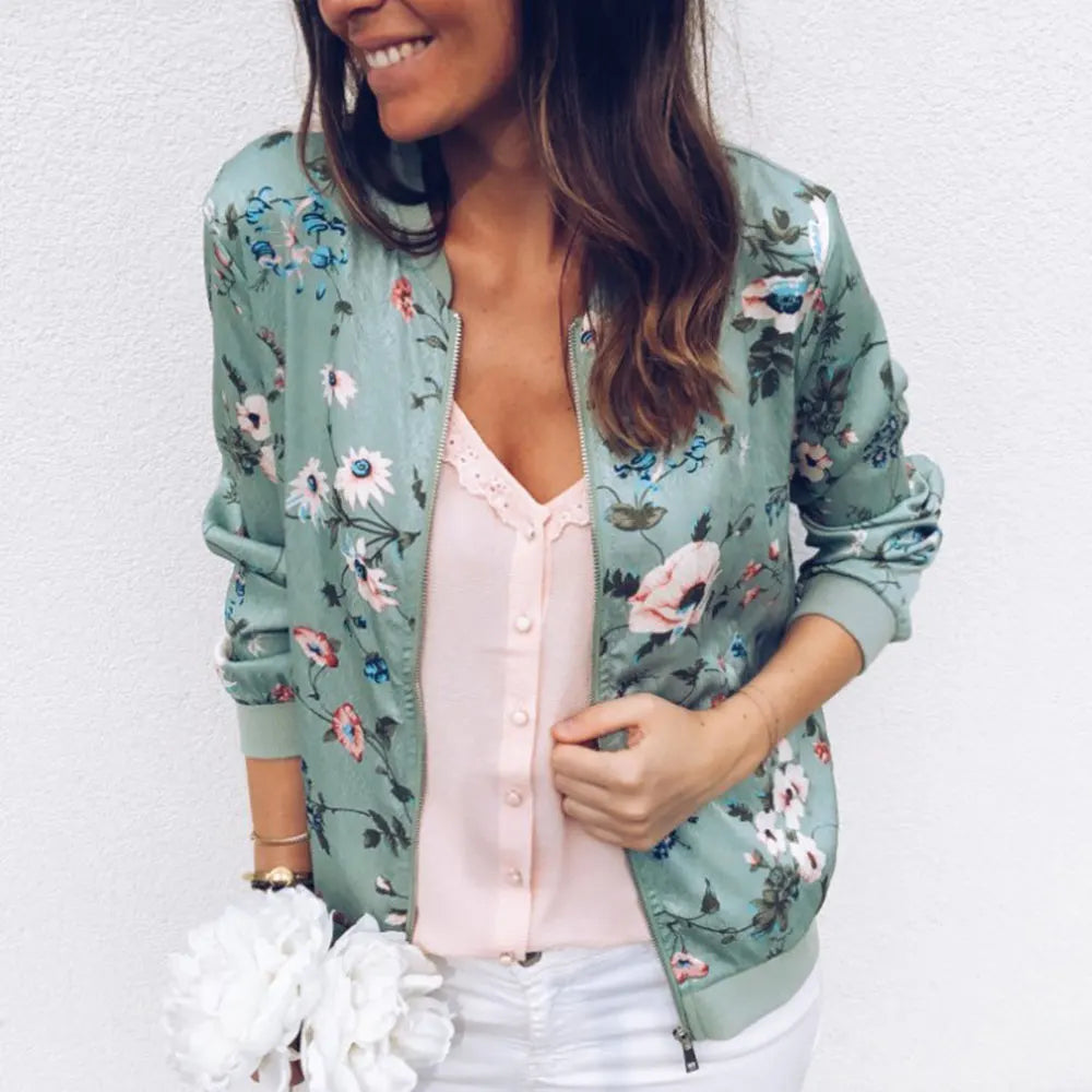 Women's Printed Casual Bomber Jacket