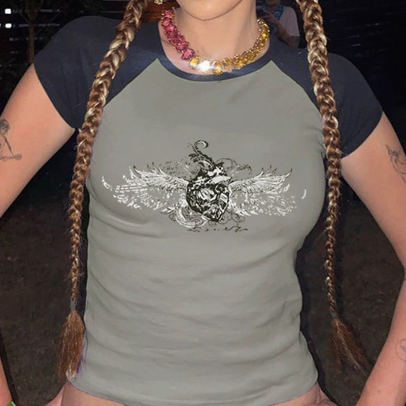 Camiseta Mujer Corta Verano Fashion